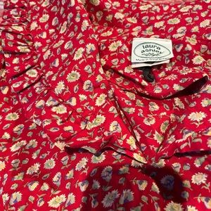 Red Floral Vintage Laura Ashley Dress